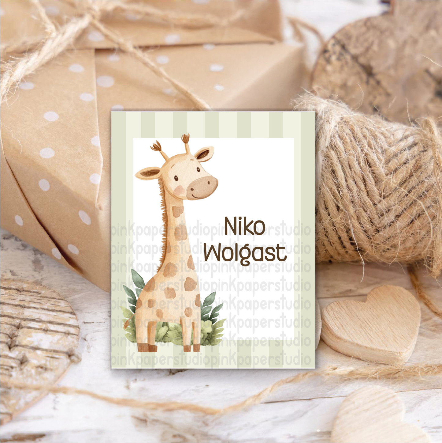 Linda Jirafa • Tarjetas de Contacto • Tarjetas de Contacto para Mamá • Set de 27 Tarjetas Tarjetas de Contacto para Niños