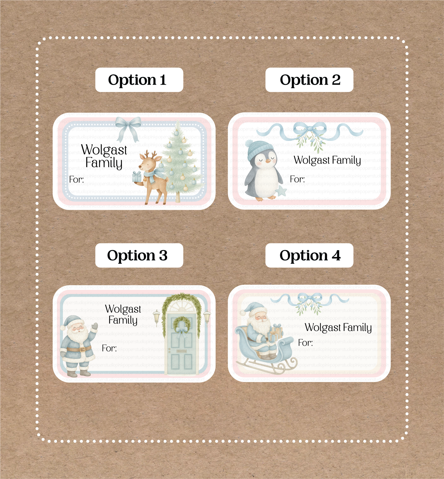 Etiquetas de Navidad • Noel • Set de 12 Etiquetas