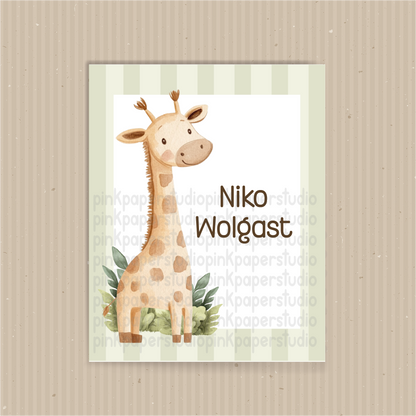 Linda Jirafa • Tarjetas de Contacto • Tarjetas de Contacto para Mamá • Set de 27 Tarjetas Tarjetas de Contacto para Niños