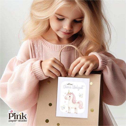 Lindo unicornio • Tarjetas de presentación • Tarjetas de presentación de mamá • Juego de 27 tarjetas Tarjetas de presentación para niños
