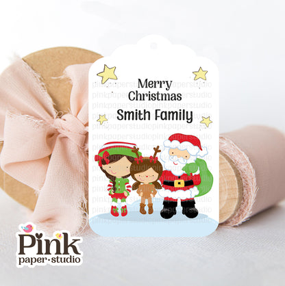 Etiquetas de Navidad de la Familia Santa • Juego de 9 etiquetas