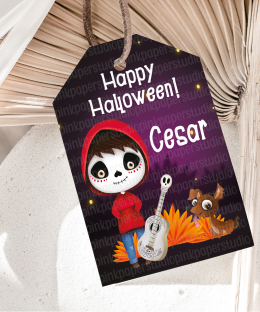 Etiquetas de Halloween de Coco