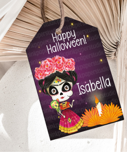 Etiquetas de Halloween de Frida Coco