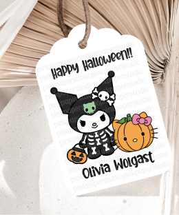 Etiquetas de Halloween de Kuromi