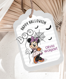 Etiquetas Halloween Minnie Mouse