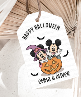 Etiquetas navideñas de Mickey y Minnie