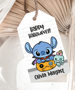 Etiquetas de Halloween de Stitch
