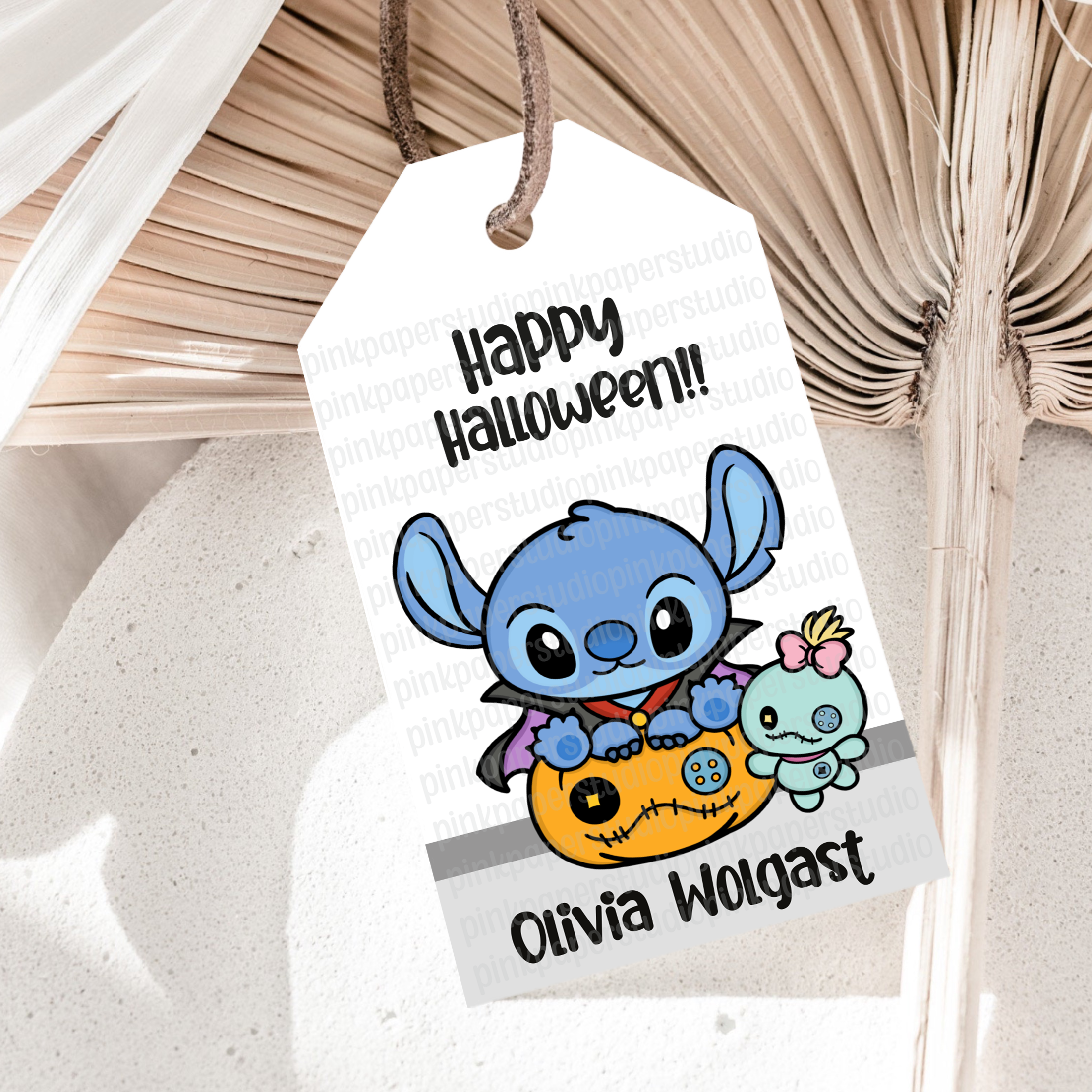 Etiquetas de Halloween de Stitch