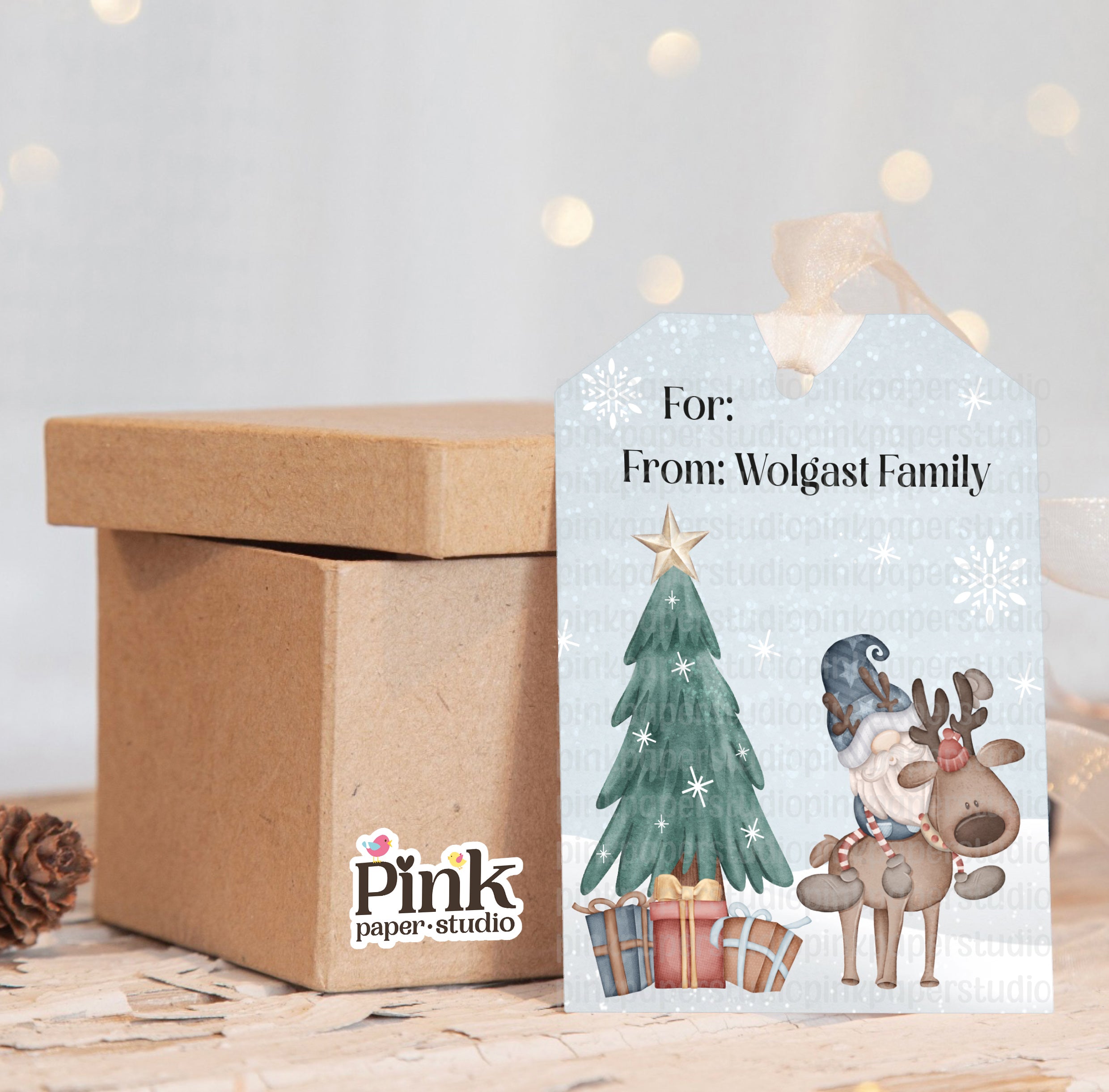 Etiquetas navideñas Papá Noel