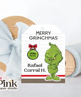 Etiquetas navideñas del Grinch