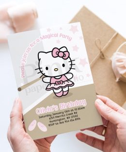 Invitacion de Cumpleaños Hello Kitty Bailarina