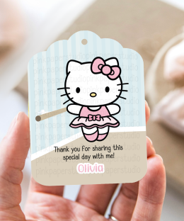 Etiquetas de cumpleaños de Hello Kitty Bailarinas