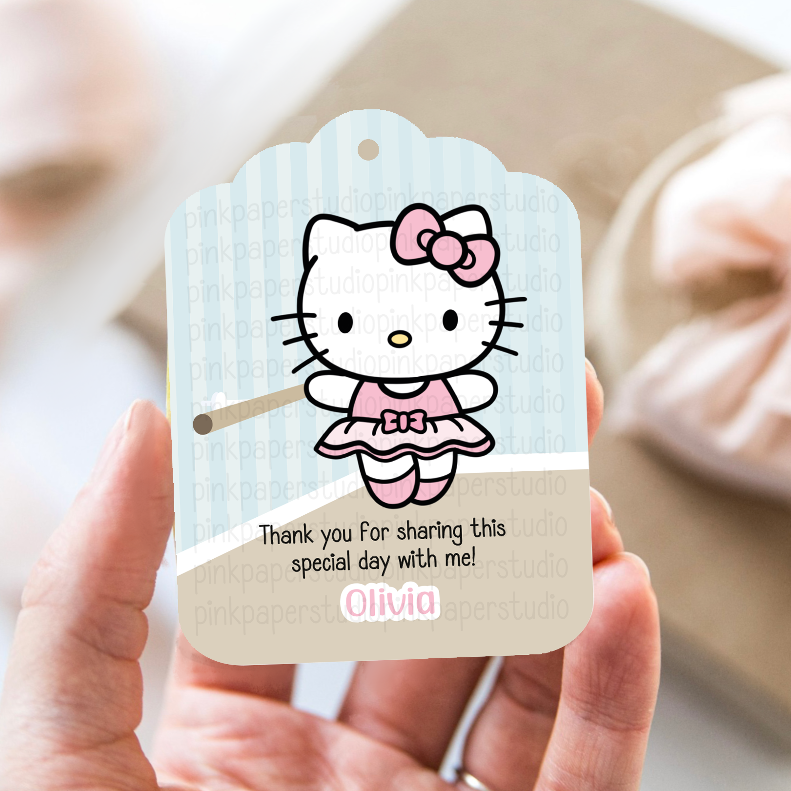 Etiquetas de cumpleaños de Hello Kitty Bailarinas