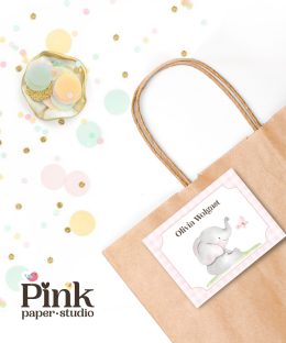 Tarjetas de Visita Lindo elefante rosa