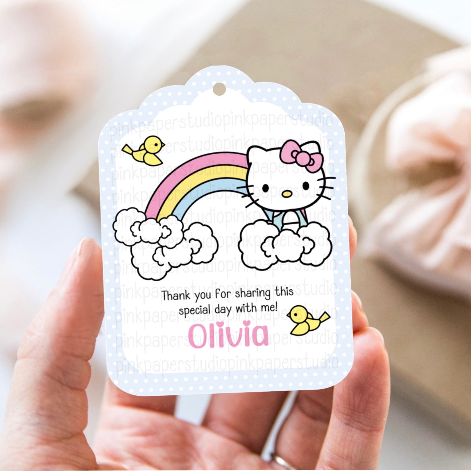 Etiquetas de cumpleaños de Hello Kitty