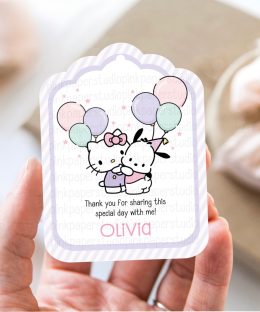 Etiquetas de cumpleaños de Hello Kitty