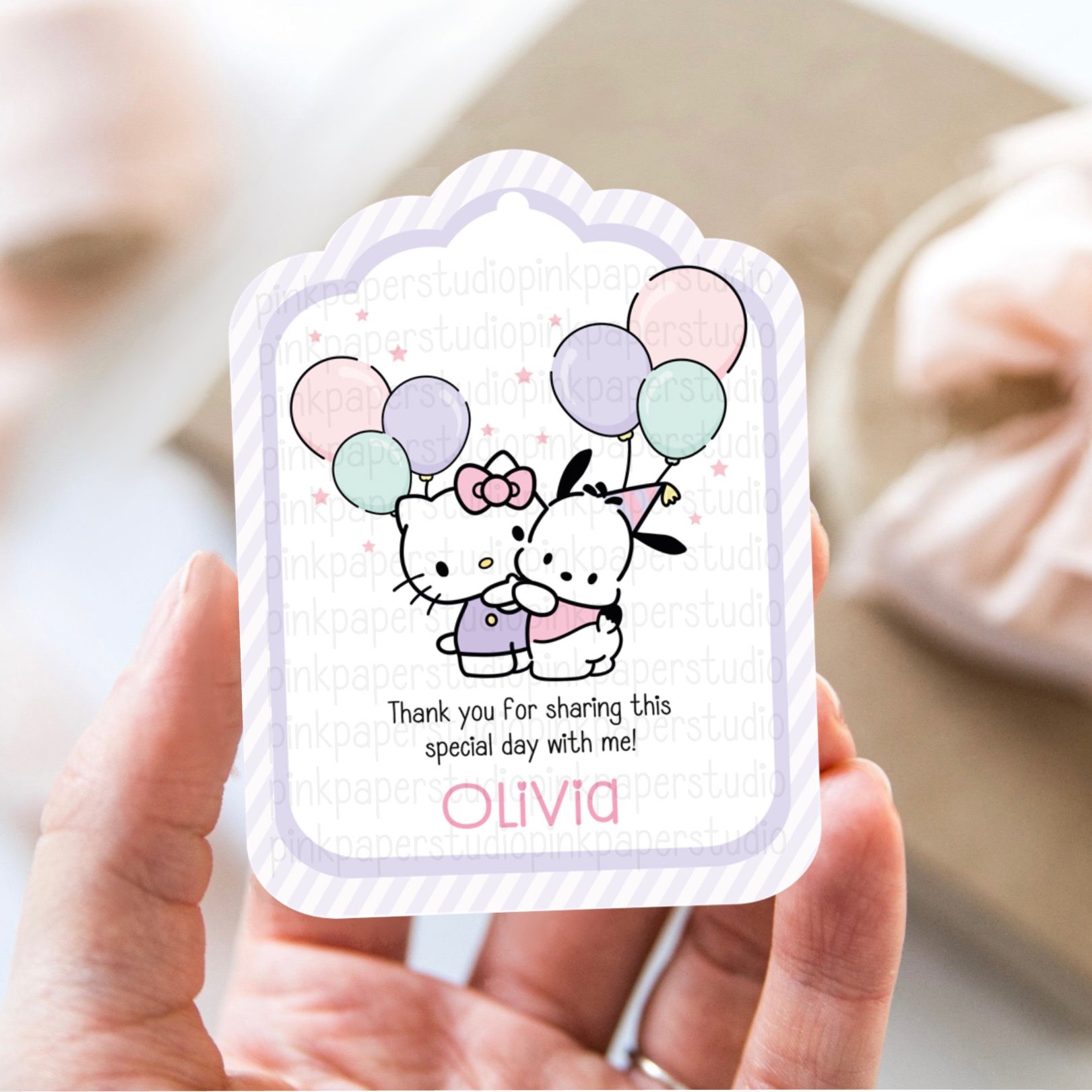 Etiquetas de cumpleaños de Hello Kitty