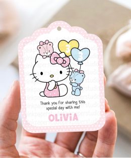 Etiquetas de cumpleaños de Hello Kitty