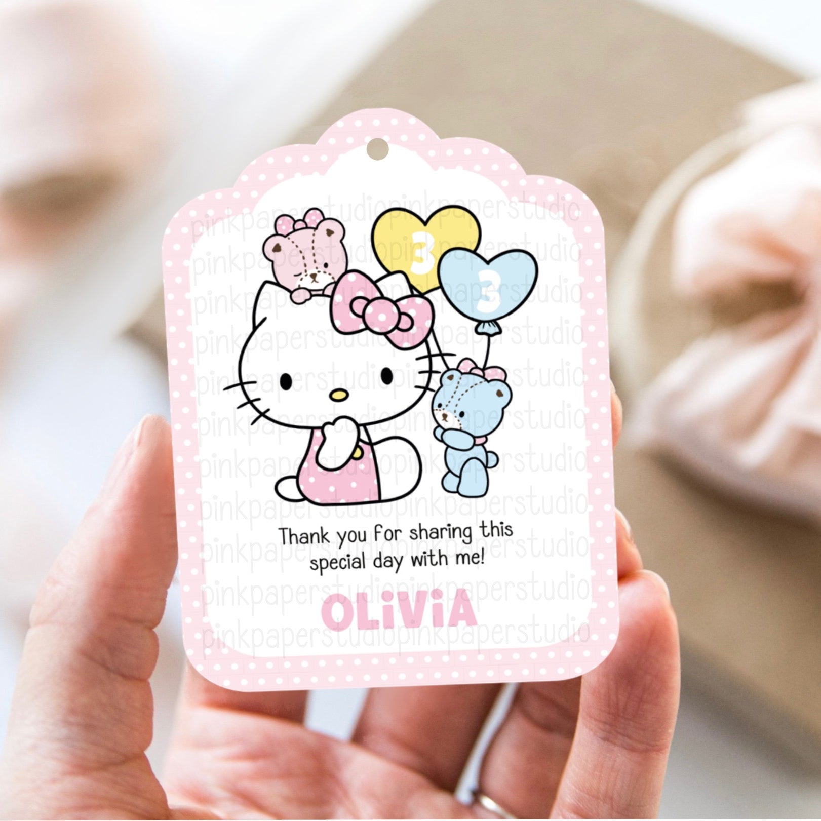 Etiquetas de cumpleaños de Hello Kitty