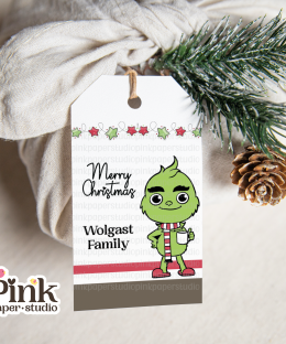 Etiquetas navideñas del Grinch