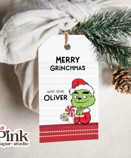 Etiquetas navideñas del Grinch