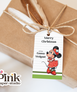 Etiquetas navideñas Minnie Mouse
