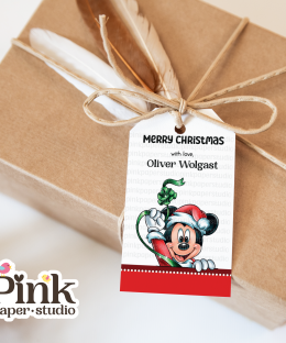Etiquetas navideñas de Mickey Mouse