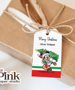 Etiquetas navideñas de Mickey Mouse