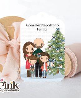 Etiquetas navideñas familiares personalizadas