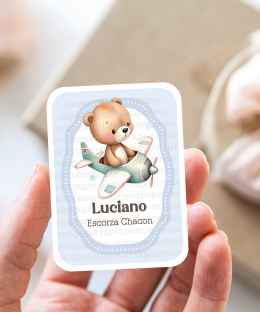 Tarjetas de Visita Oso adorable en un avión