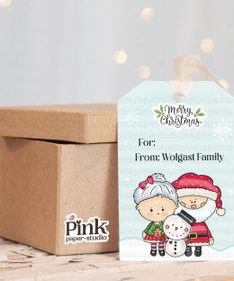 Etiquetas navideñas de la familia Noel
