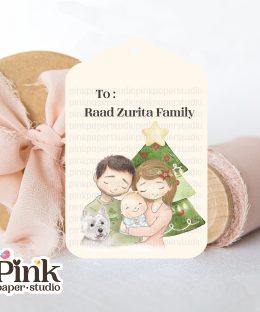 Etiquetas navideñas familiares personalizadas