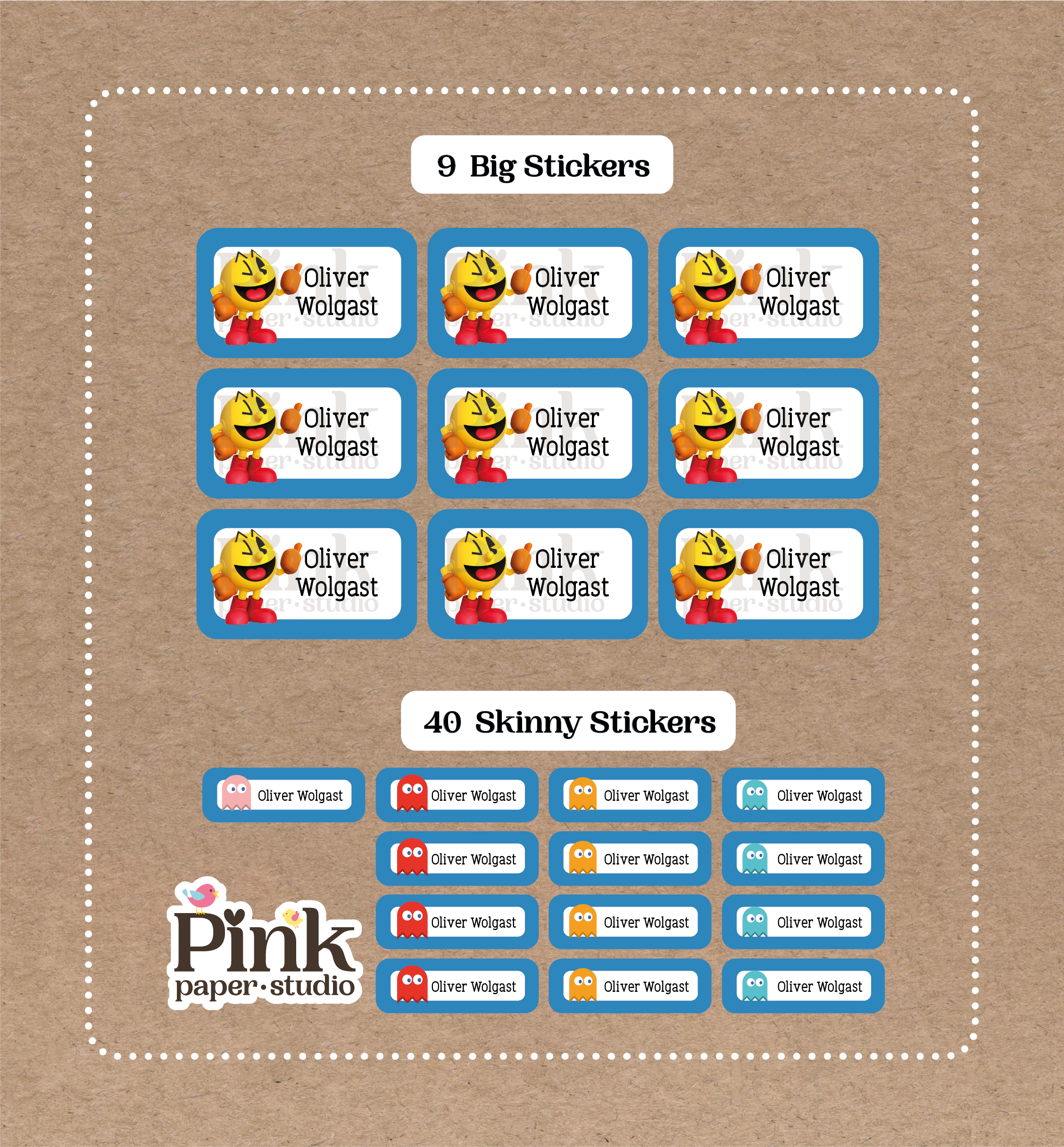Set de Stickers de Pack-Man
