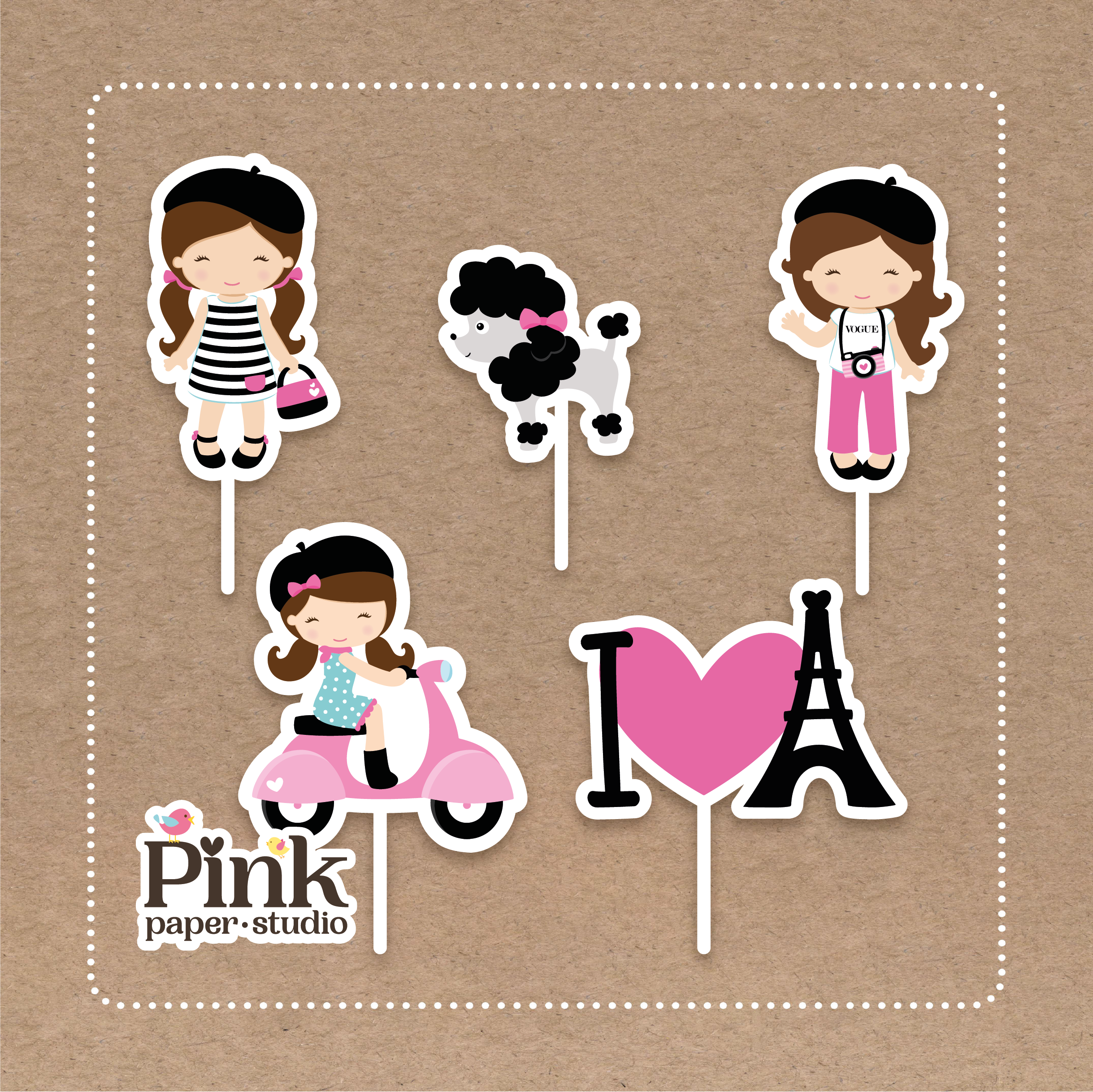Cupcakes Toppers de París - Imagen 2