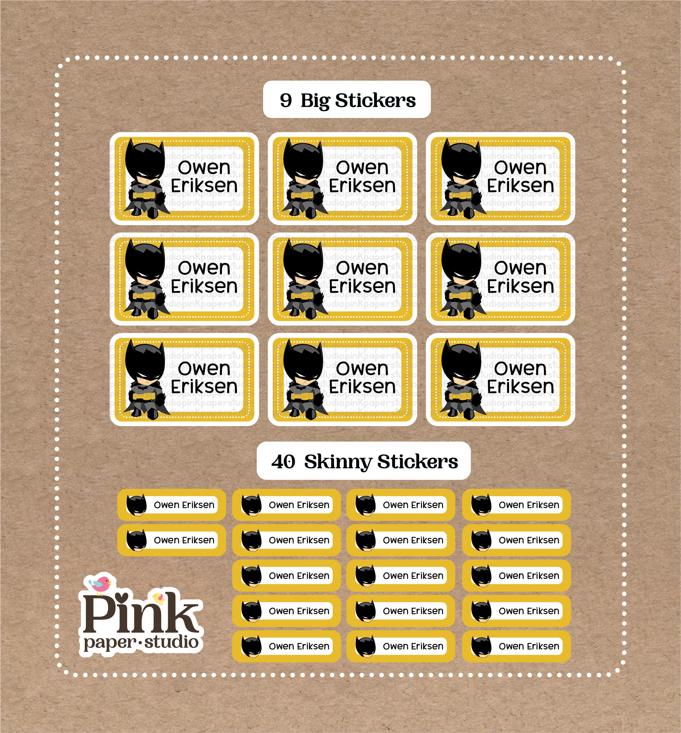 Set de Stickers de Stickers de Batman
