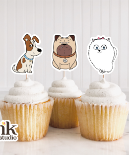 Cupcakes Toppers de La vida secreta de tus mascotas