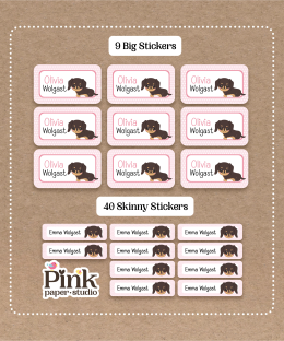 Set de Stickers de Perro salchicha