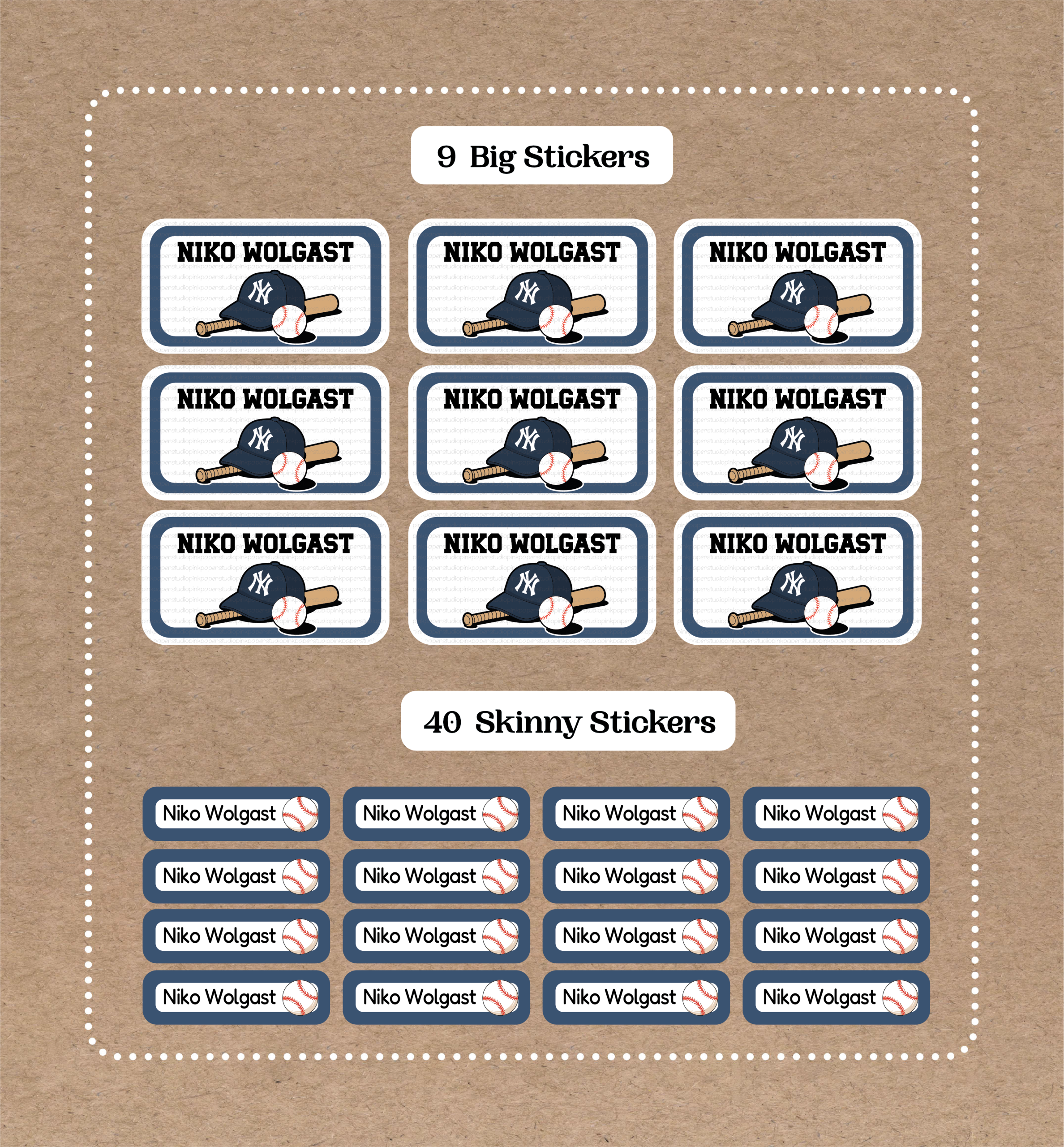 Set de Stickers Escolares Dodgers