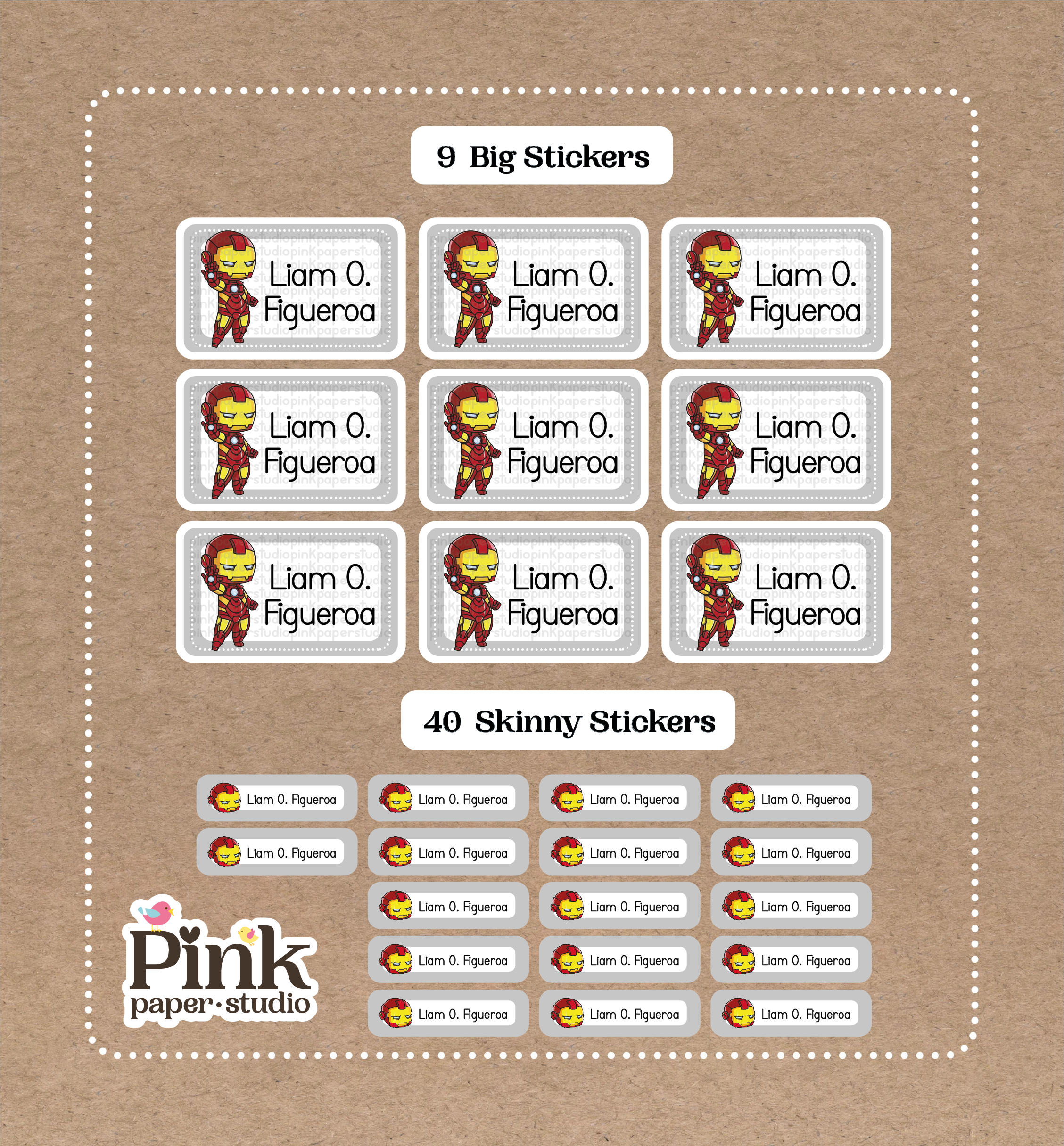 Set de Stickers de Ironman