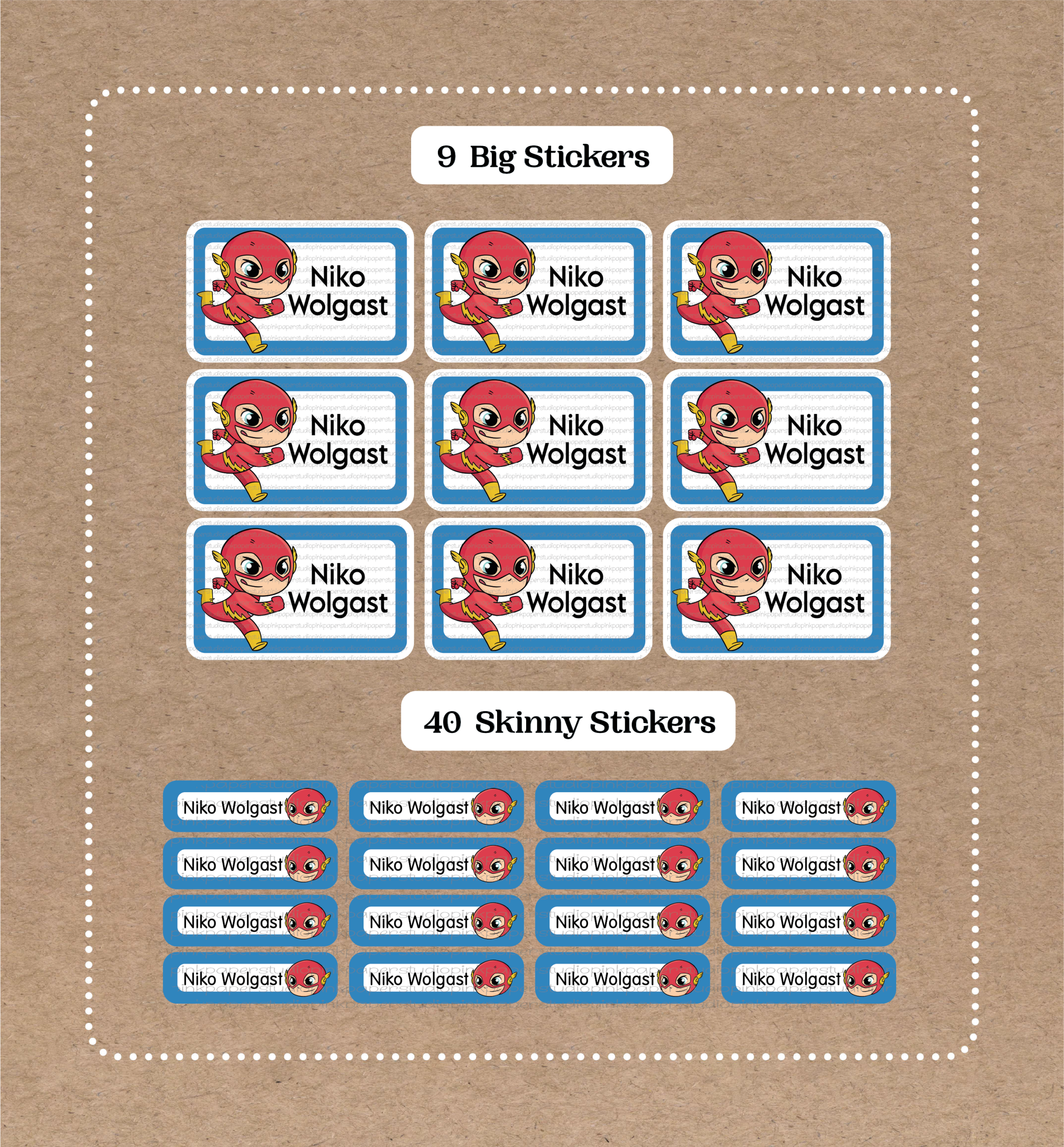 Set de Stickers de Flash Superhéroe