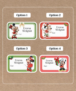 Pegatinas Navideñas Minnie Mouse