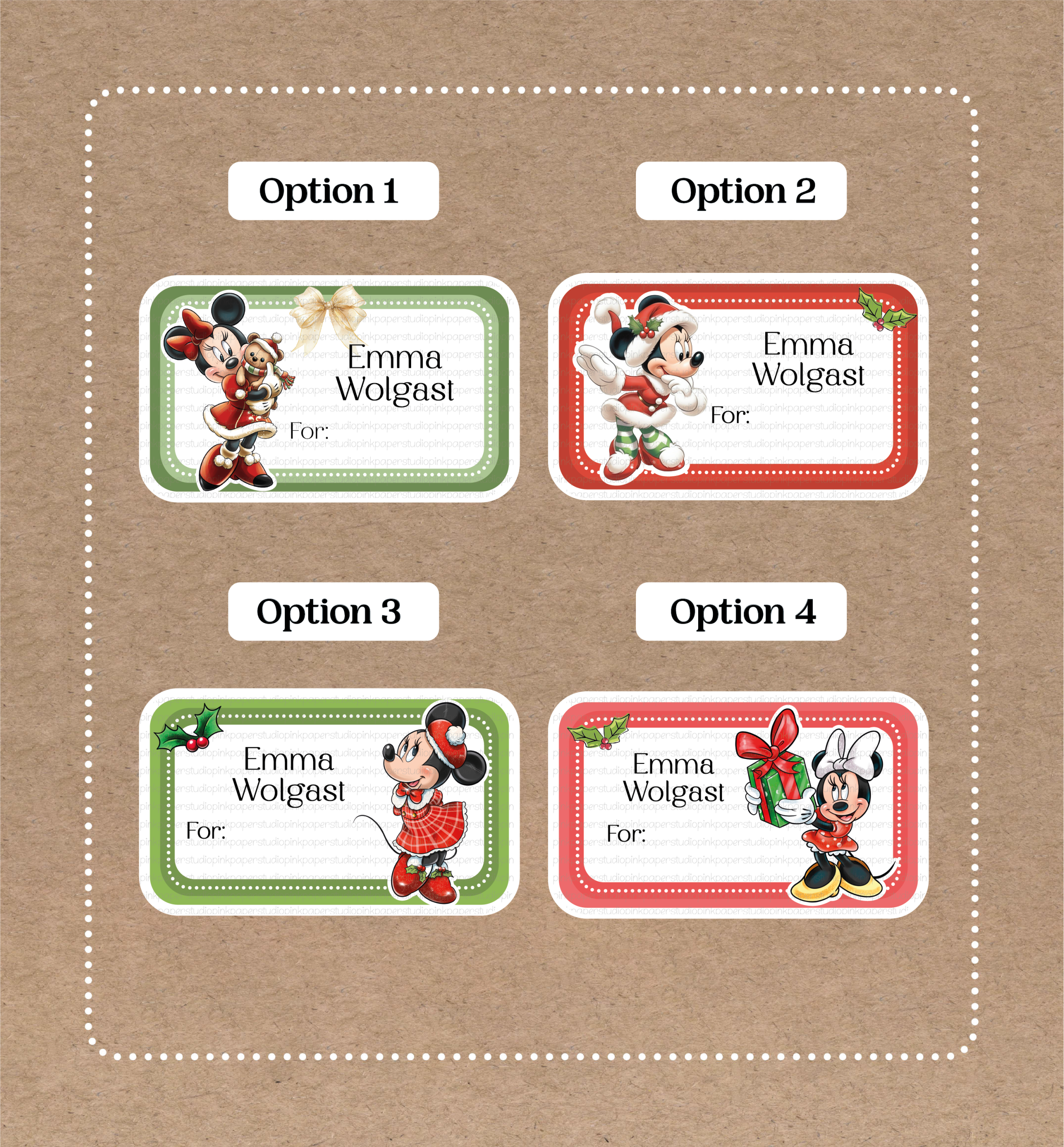 Pegatinas Navideñas Minnie Mouse