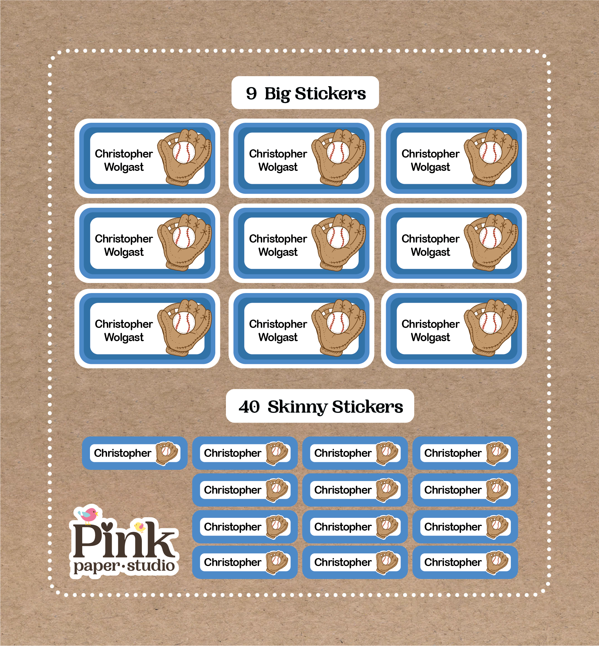 Set de Stickers de Set de béisbol