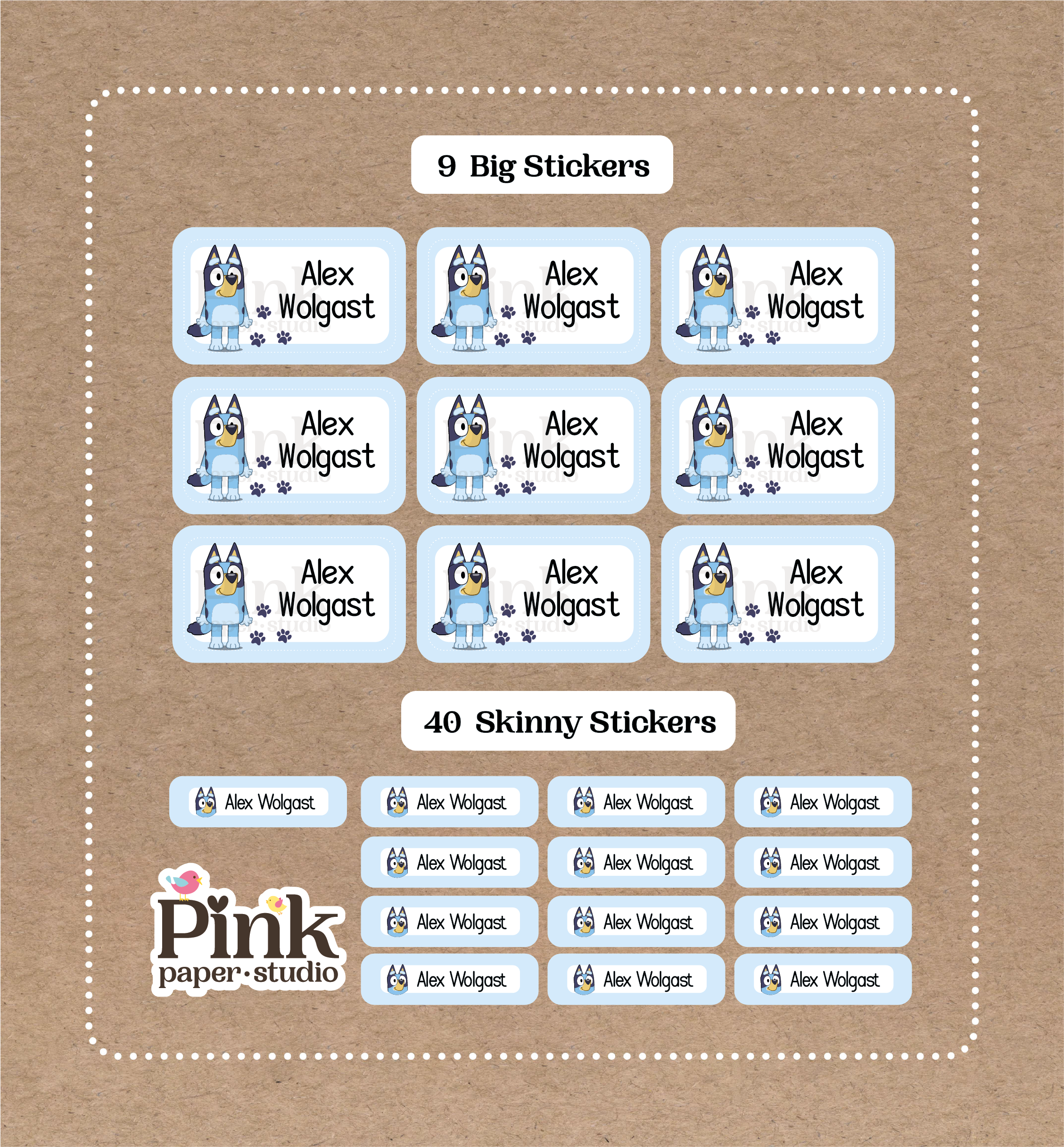 Set de Stickers Bluey - Imagen 2