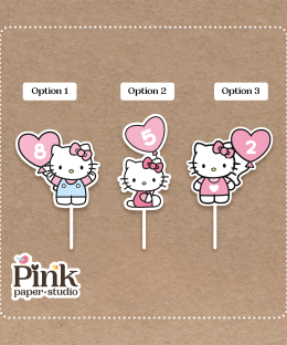 Alternative view of Cupcakes Toppers de Hello Kitty