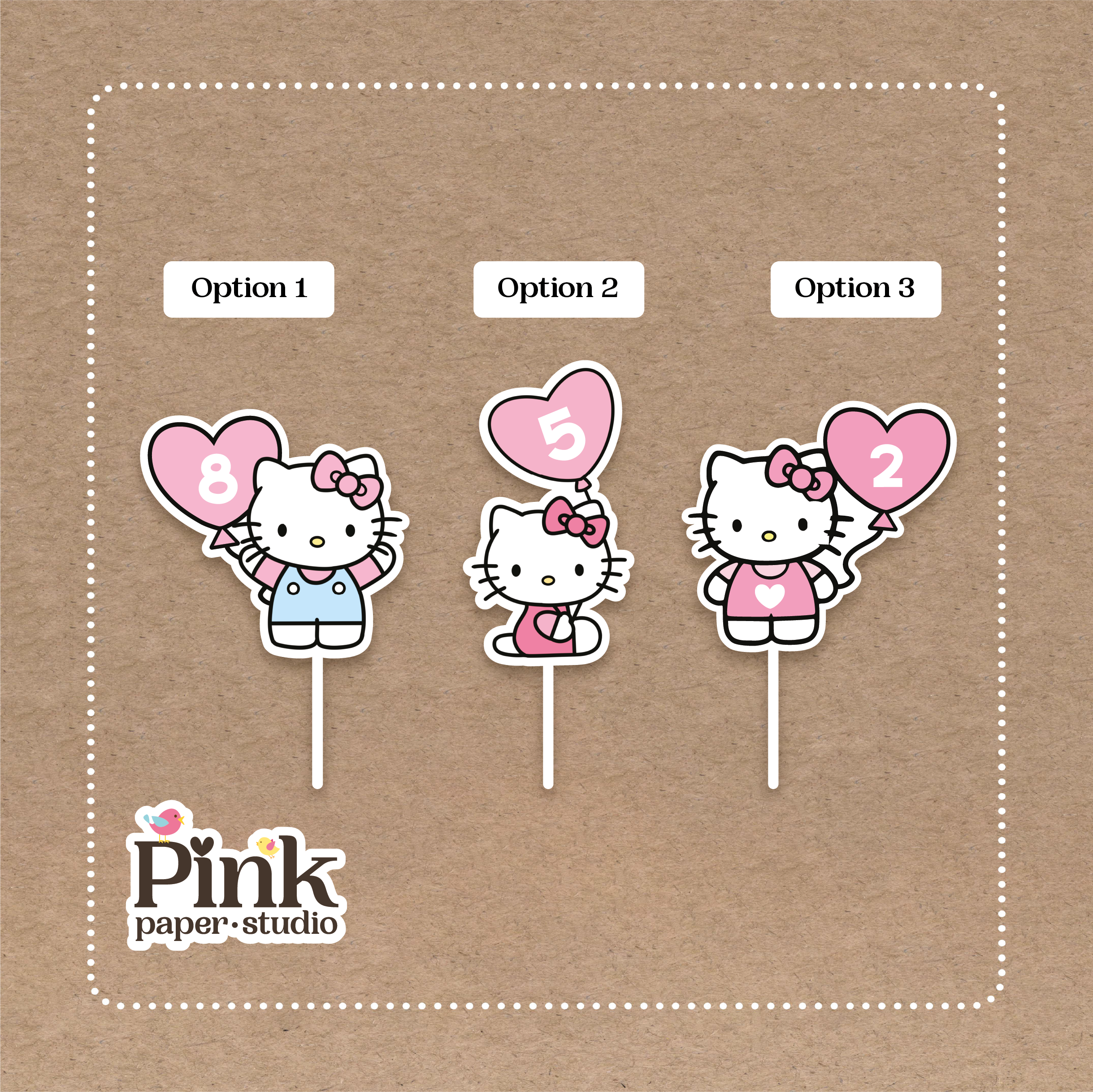 Cupcakes Toppers de Hello Kitty - Imagen 2
