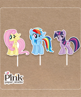 Alternative view of Toppers para Cupcakes de My Little Pony