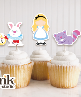 Cupcakes Toppers de Alicia en el País de las Maravillas