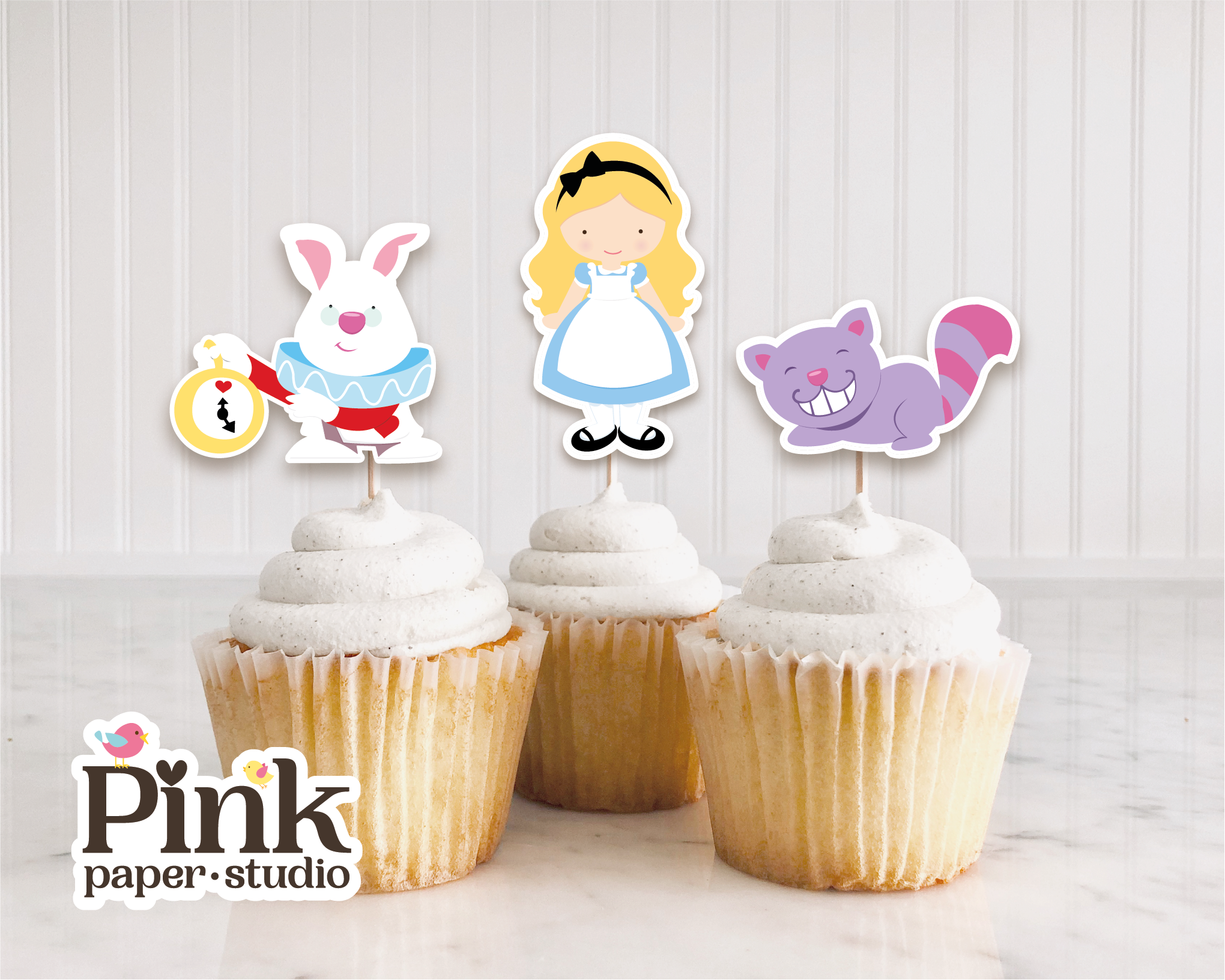 Cupcakes Toppers de Alicia en el País de las Maravillas