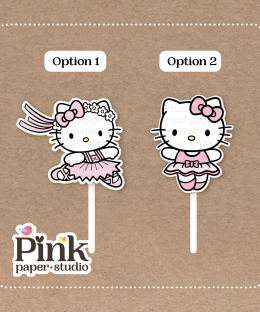 Alternative view of Cupcakes Toppers de Hello Kitty bailarina